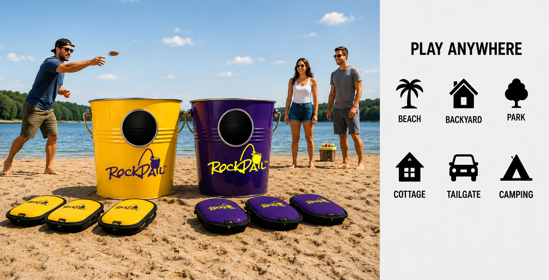 RockPail game on the beach